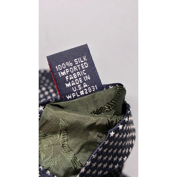 Tommy Hilfiger Mens Navy Blue Geometric Dot Silk Necktie Made in USA WPL 2831 - Picture 7 of 10
